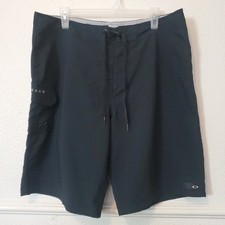 Oakley Boardshorts Mens 36 Swim Trunks Surf Swim Beach Logo Solar Fit All Black