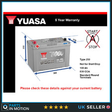 Battery fits TOYOTA LAND CRUISER PRADO PROACE 4RUNNER DYNA Yuasa 250 New