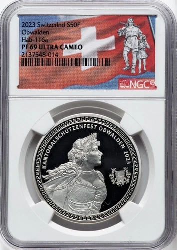 NGC PR69, Switzerland 2023 Swiss Obwalden Shooting Festival Hab-116a, 1 Oz Coin