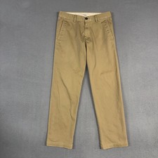 Haggar Pants Mens 30x30 Khaki Brown H26 Straight Chino Flat Front 100 Polyester