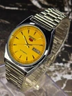 Vintage Refurbished Seiko Automatic Yellow Day/Date  Men's Wrist Watch 36MM