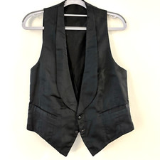 Vtg Rogers Peet Co Waistcoat Vest Mens S Black 1930s NRA Blue Eagle Label