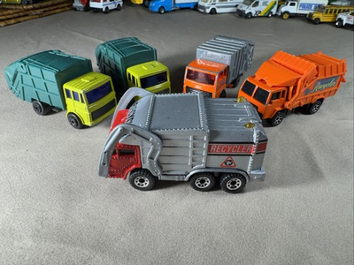 #ad Vintage Garbage Truck Lot of 5 Recycle Refuse Waste Management Diecast $11.00