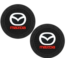 2 Pcs Silicone Car Logo Auto Cup Bottle Holder Pad Coaster Mat fit For Mazda.