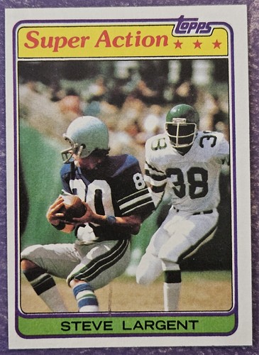 1981 Topps #343 Steve Largent Super Action Football Karte Seattle Seahawks! HOF!