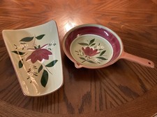 Vintage Stangl Pottery Magnolia Relish dish & Fry pan
