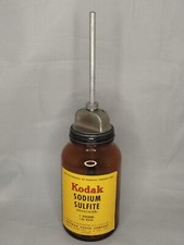 Vintage Kodak Sodium Sulfite Desiccated 1LB Amber Glass Bottle Free Shipping