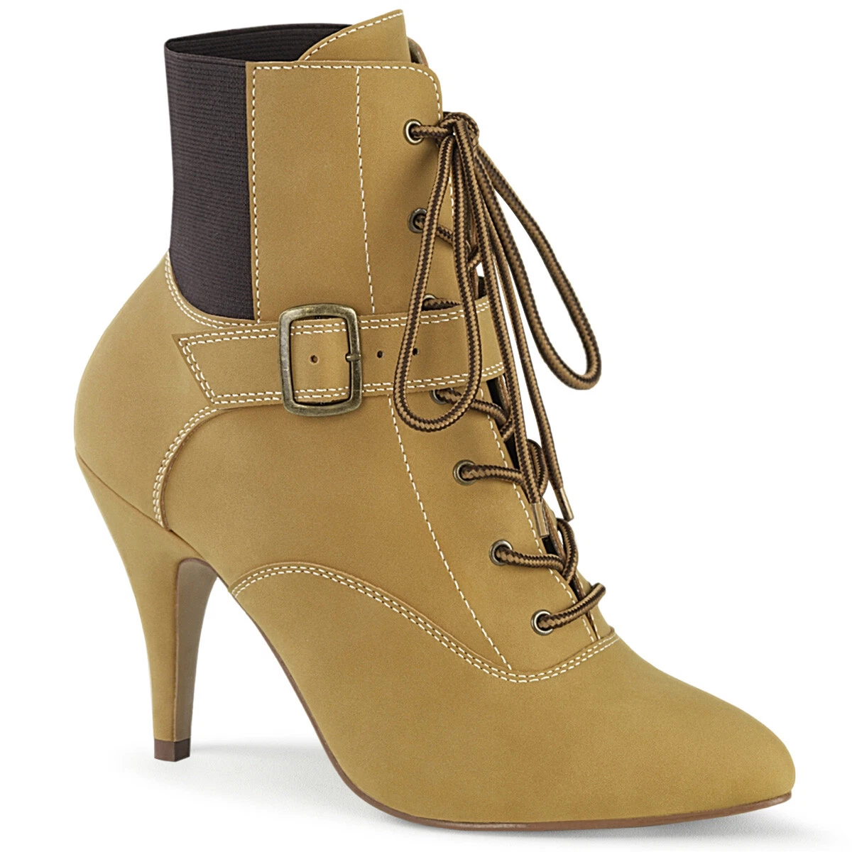 Brown Tan Construction Sneaker Boots Mens Crossdresser Drag Womans Heels 14 15