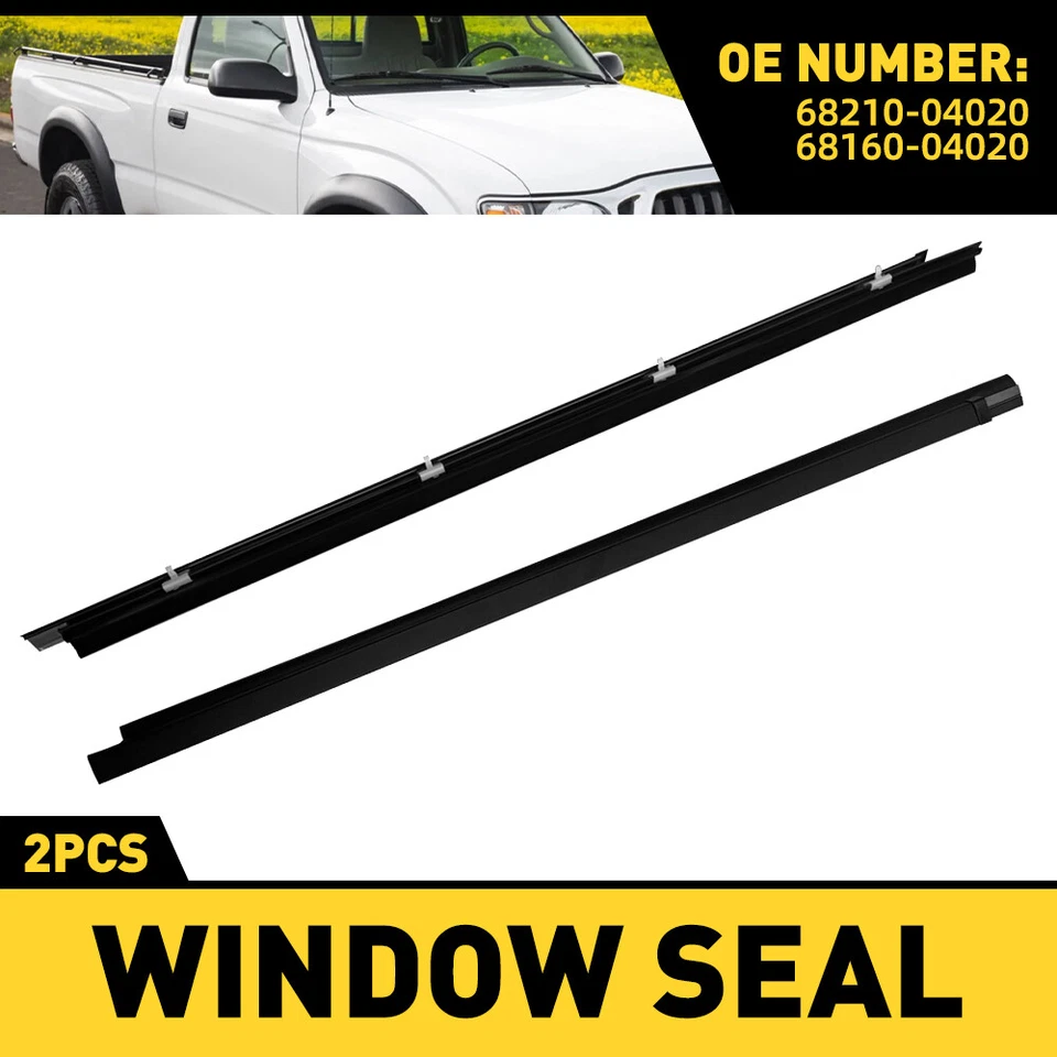 2x Front Weatherstrip Door Window Moulding Trim Seal For Toyota Tacoma 1995-2004 - Image 3 of 4