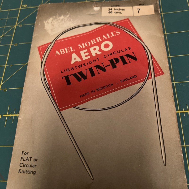 Vintage AERO TWIN-Pins Circular ABELL MORRALL'S flat knitting pin needles sealed