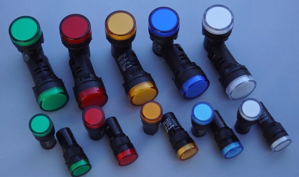 LED Leuchtmelder Ø 22mm Ø16mm 12V 24V 220V verschiedene Farben LED Signalleuchte - Bild 2 von 4