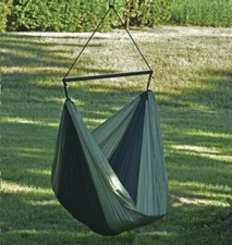 Hanging Parachute Nylon Fabric Hammock Chair 275 lb. Weight Limit w/ Storage Bag