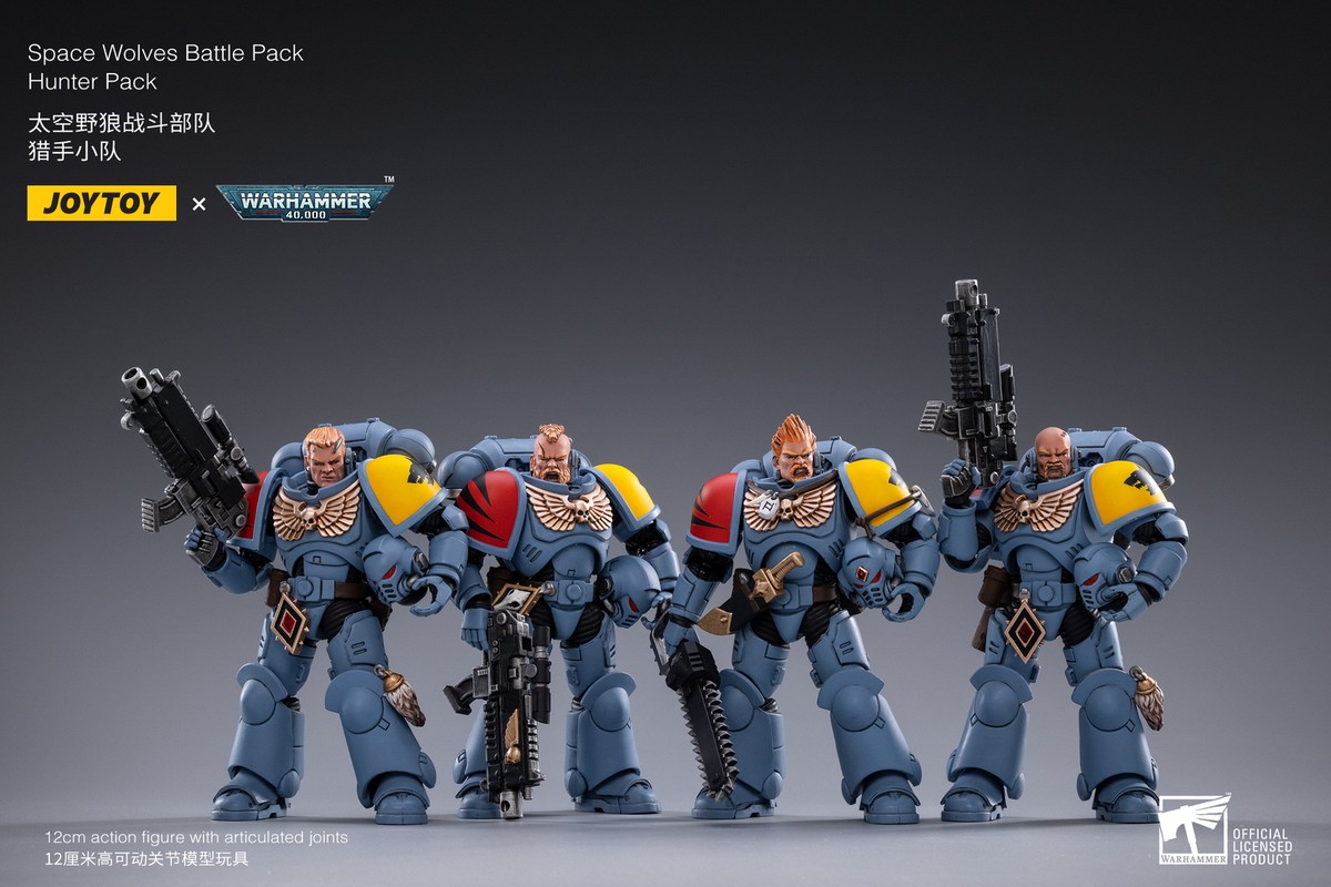 JOYTOY 宇宙狼戦闘部隊ハンター小隊 1/18 アクションフィギュア JOYTOY 1/18 Action Figure (4PCS) Warhammer 40k space wolf hunter