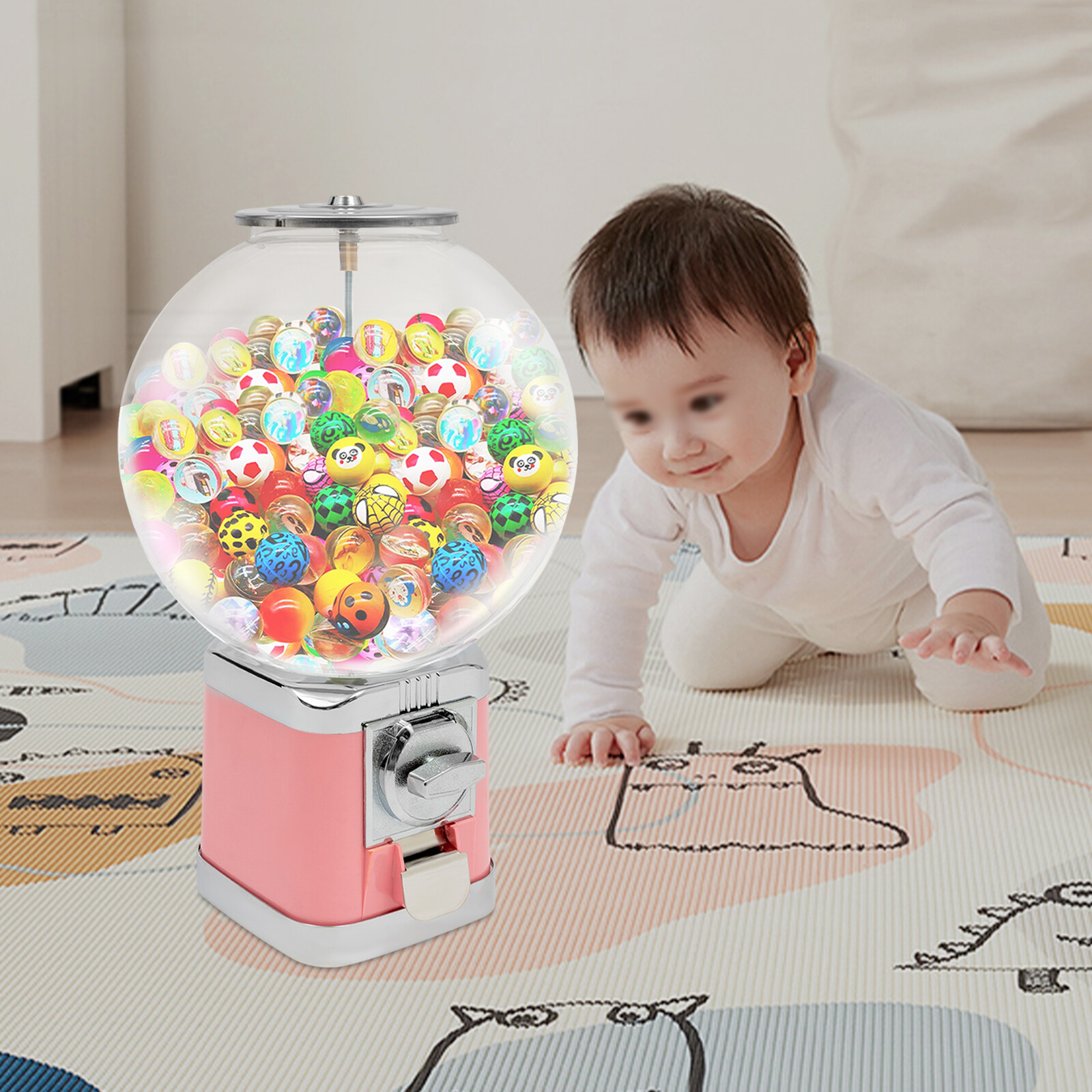 Gumball Machine Coin Bank Big Capsule Toys Candy Dispenser Vending Machine