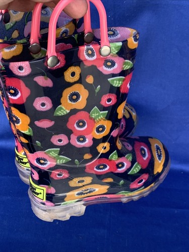 WESTERN CHIEF Floral Flower Peace Love Bright Galoshes Rain Boots 7 8 ❤️sj15m6 - Picture 5 of 8