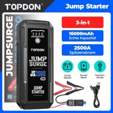 TOPDON JS2000 Pro 2500A Auto Starthilfe Jump Starter Ladegerät Booster Powerbank
