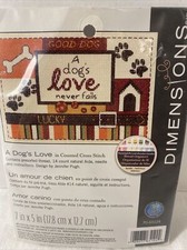 Dimensions Mini Counted Cross Stitch Kit 5"X7"-A Dog's Love 14 Count 