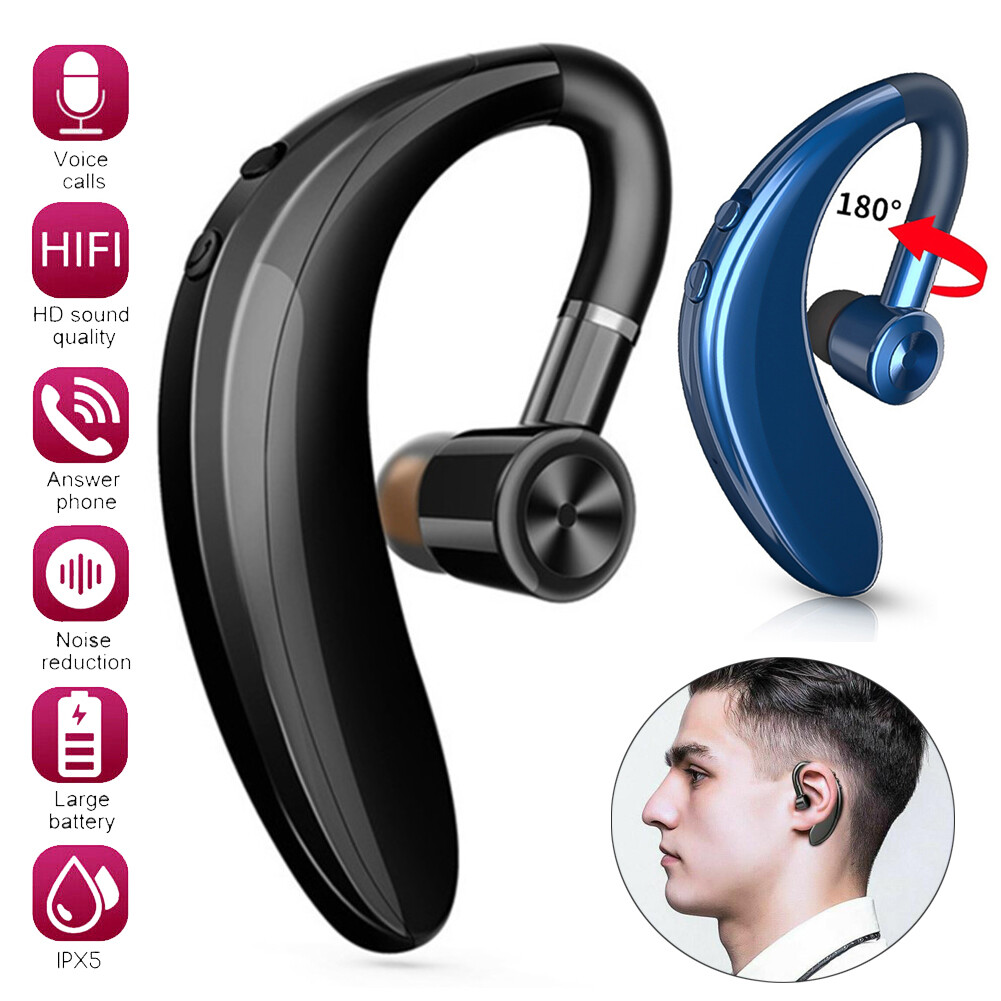 Wireless Bluetooth Earpiece Trucker Driver Handsfree Headphone for Android iOS