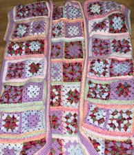 Ooak Bespoke Boho Retro Handcrochet Granny Square Cardigan Unique& Free Tote Bag