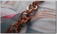 Ladies Solid Copper Link Bracelet 688G -1/2 inch wide - 6 1/2 to 9 inch lengths