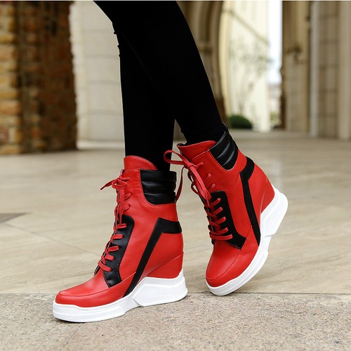 2021 Women Ankle Boots Round Toe Wedge 