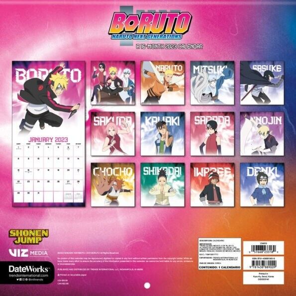 BORUTO NARUTO NEXT GENERATION 2023 WALL CALENDAR