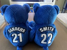 1998 DEION SANDERS , EMMITT SMITH Teddy Bears. Cowboys New LIMITED TREASURES PRO