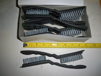 12 WIRE BRUSHES  STEEL  PLASTIC HANDLE BRUSH  8-1/2'' LONG 7/8'' Wide 911-s