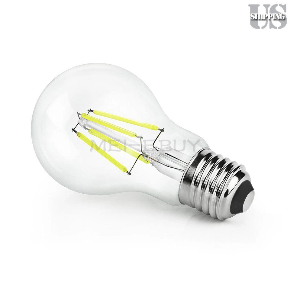 4pcs E26 Globe Bulb LED Light COB Edison Filament Dimmable Lamp 4W 6W 8W 110V - Image 3 of 4