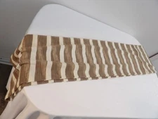 INFINITY SCARF BROWN TAN CAMEL CHOCOLATE IVORY BEIGE STRIPE 7" X 68" OVERALL