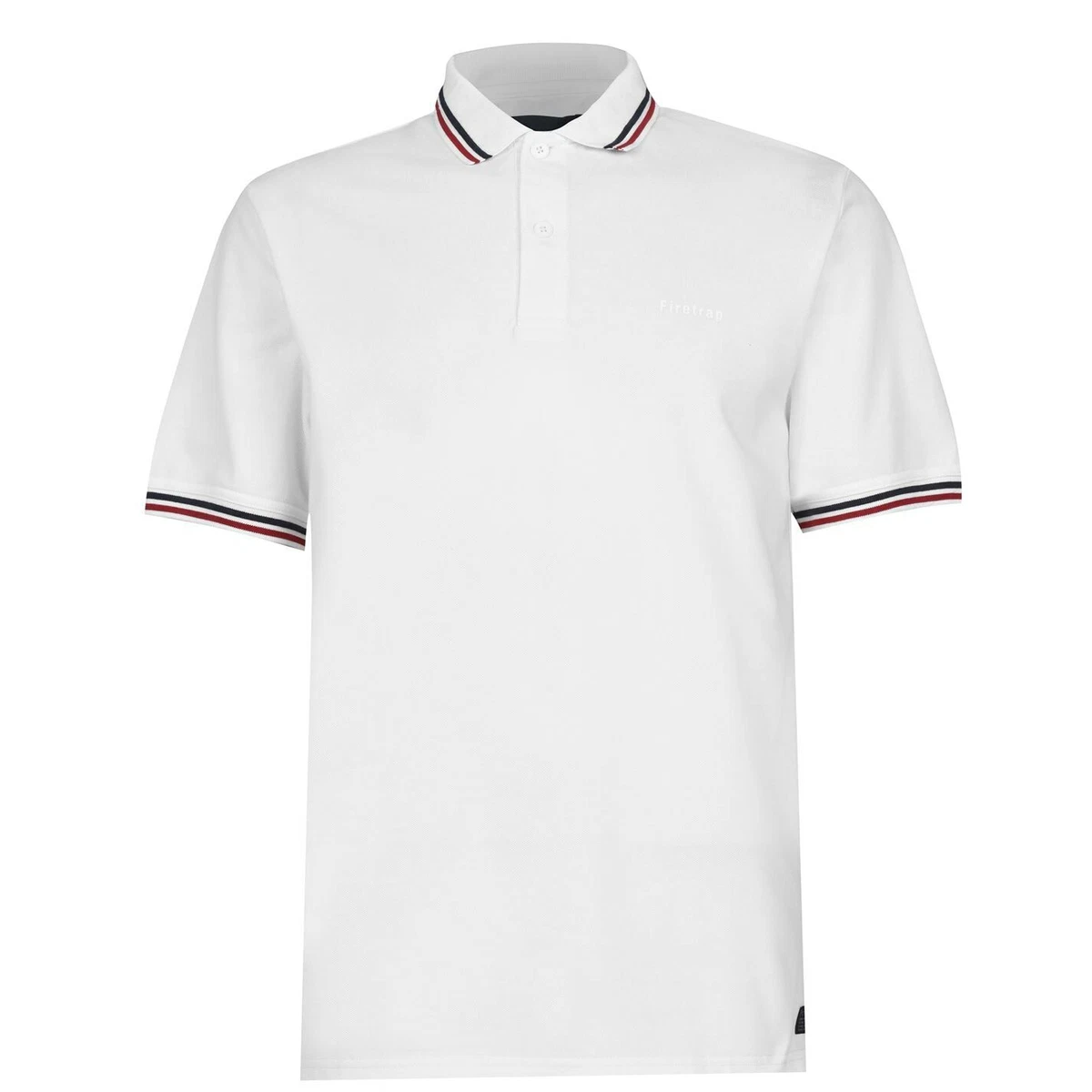 Firetrap Mens Lazer Polo Shirt Tee Top Short Sleeve Button Placket Fold