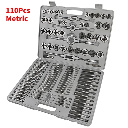 110Pcs Tap and Die Combination Set Tungsten Steel Titanium METRIC Tools New - product listing photo