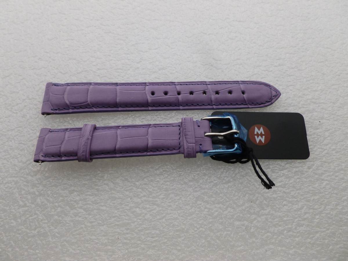 Genuine Michele 16mm Lavender Alligator Watch Band Strap NEW 