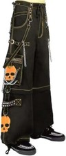 Orange Skull Men's Gothic Cyber Chain Jeans Punk Rock Steampunk Pants