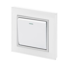 Retrotouch 1 Gang 1 Way 10A Pulse/Retractive Light Switch White Glass CT 00198