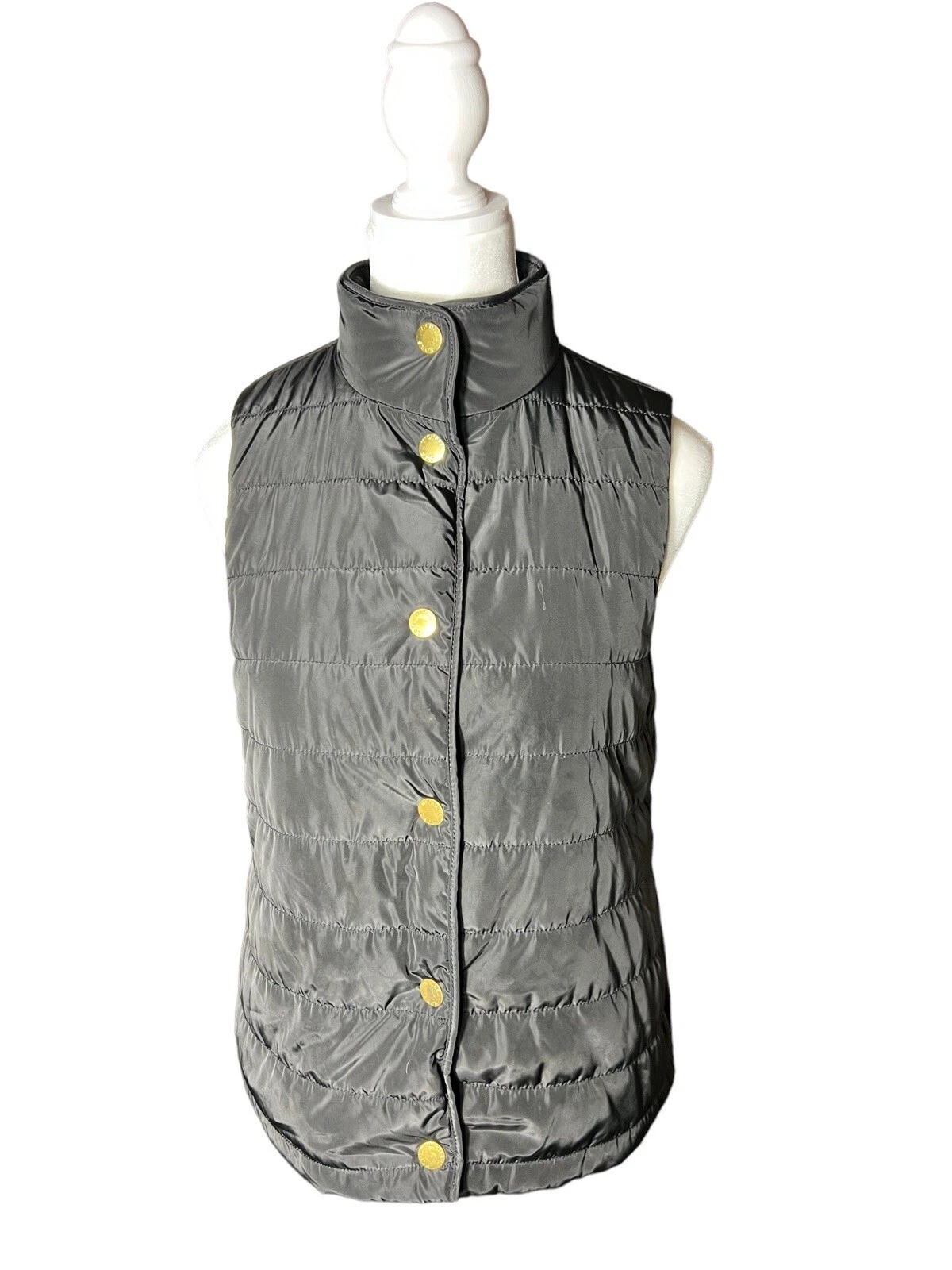 Giubbotto giacca Michael Kors donna MK logo trapuntato snap puffer nero taglia XS