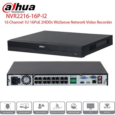 Dahua 16CH 16PoE NVR 4K 2SATA WizSense Network Video Recorder Face detection US