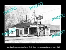 OLD 8x6 HISTORIC PHOTO OF LA GRANDE OREGON THE SHELL OIL GAS STATION c1940