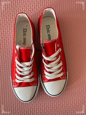 Red Canvas Sneakers – Casual Shoes, New Without Box, Size 9  display picture 1