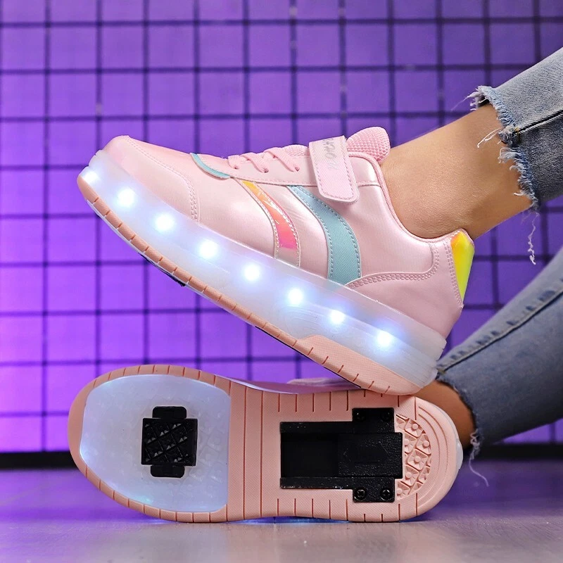 Led Roller Shoes Girls Boys Kids Flashing Wheels Rollers Sneakers Sports  Shoes