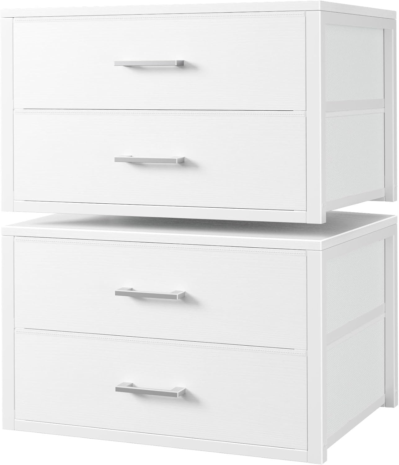 Modern Stackable Closet Drawers - 2 Pack Fabric Dresser for Bedroom Storage-image