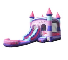 Inflatable Bounce House Commercial Pink Kids Water Slide with Blower and Pool