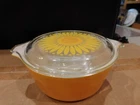 Vintage Pyrex Orange Casserole 1.5 Qt 472 - Sunflower w/Lid 470-C  Vintage - EX