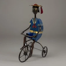Vintage Manuel Felguerez Boy On Tricycle Metal Sculpture