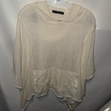 Peruvian Connection hooded poncho Ivory Alpaca Blend one size