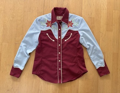Scully Western Shirt S (XS) Cowboy Bluse Hemd bestickt Vintage Rockabilly