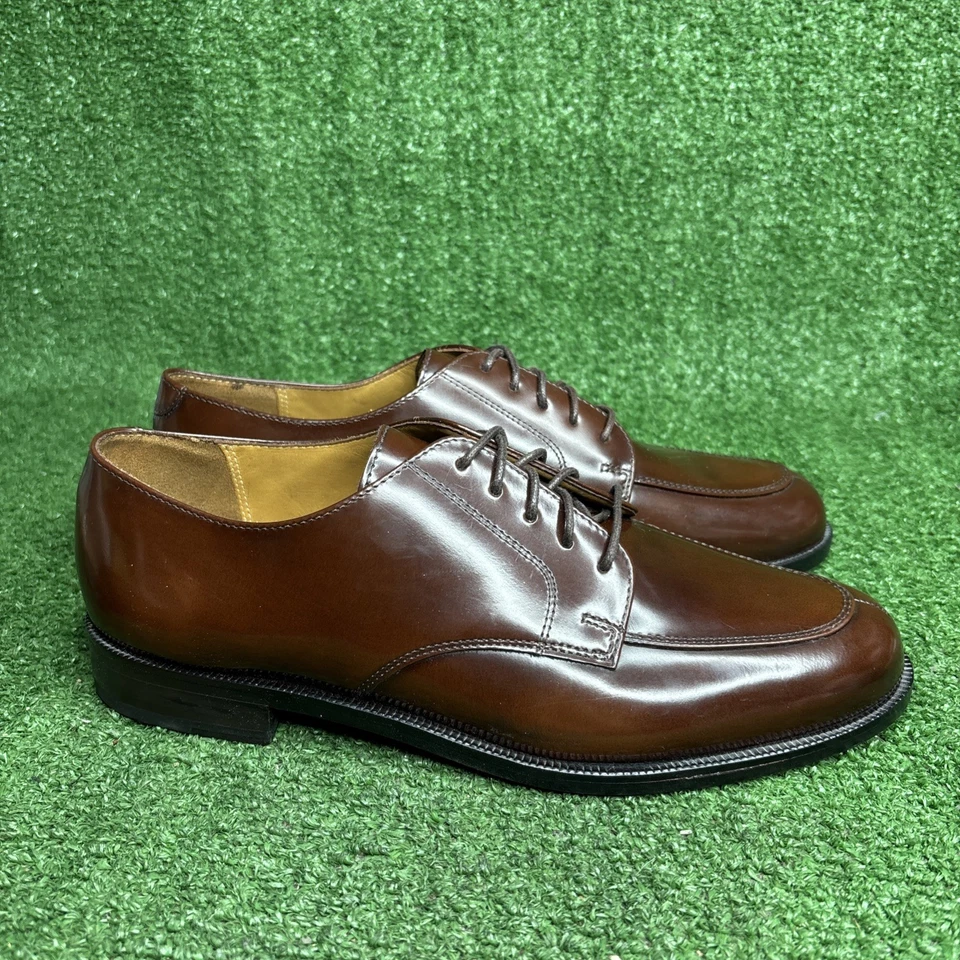 Cole Haan Men’s 8.5 Brown Patent Leather Split Toe Oxford Shoes - NEW