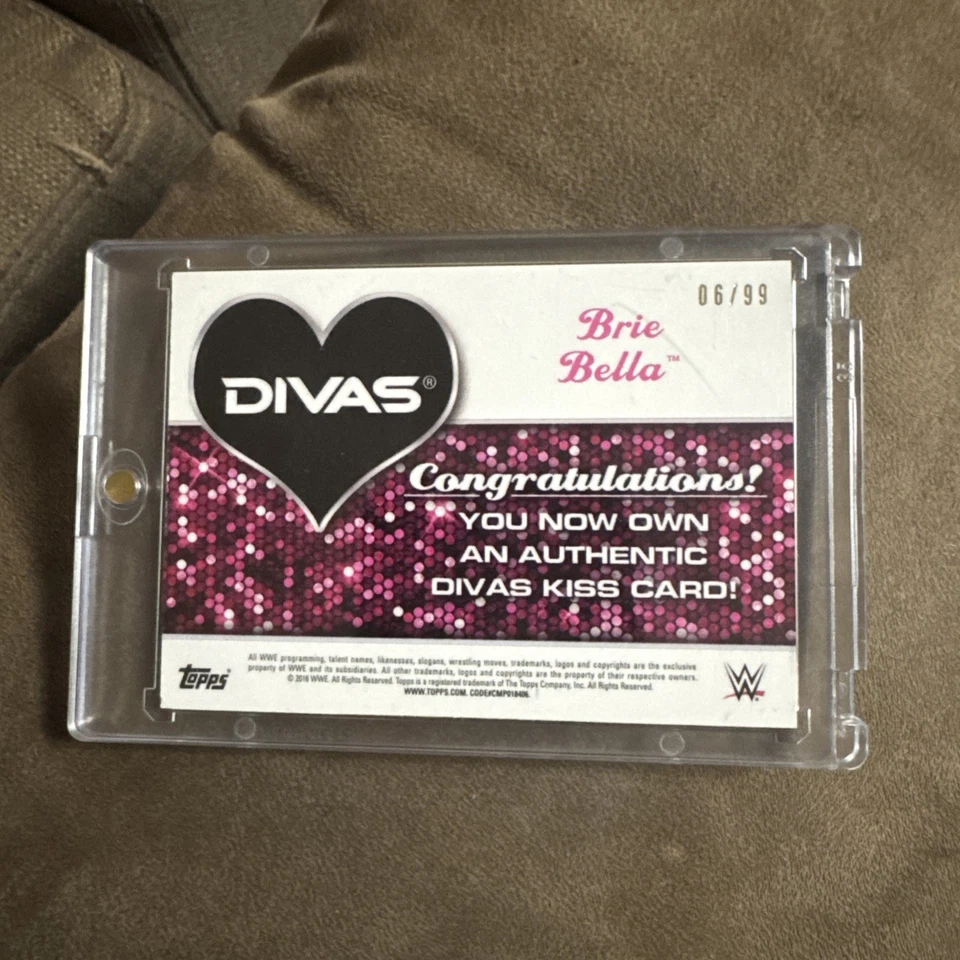 2016 Topps WWE Divas Kiss Card #6/99 Brie Bella - Image 2 of 2