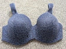 NAUTICA INTIMATES Lace Lined Bra Underwire Womens 40DD Dark Blue 3964-28