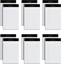 5 x 8 Legal Pads, 12 Pack, Narrow Ruled, White Paper, 50 Sheets Per Writing Pad